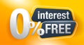 Interest free zero commission yellow banner
