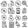 Interest icon vector set. percent illustration sign collection. Credit symbol or logo.