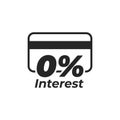 0% interest installment payment icon isolated on white background