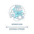 Interest loss blue concept icon