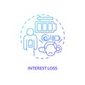 Interest loss blue gradient concept icon