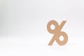 Percentage sign symbol icon wooden on white background Royalty Free Stock Photo