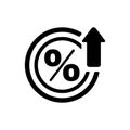 Interest rate hike icon illustration