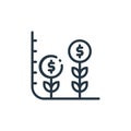 interest rate icon vector from finance concept. Thin line illustration of interest rate editable stroke. interest rate linear sign