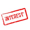 INTEREST red rubber stamp isolated on white. Royalty Free Stock Photo