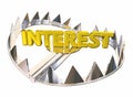 Interest Steel Bear Trap Caught Paying High Fees 3d Illustration