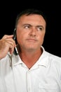 Interested Cell Phone Man Royalty Free Stock Photo