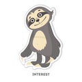 Interested sloth sticker