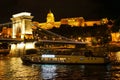 Cruise at night on Danube River Royalty Free Stock Photo