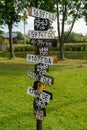 Chkalovsk, Russia, July 7, 2023. Funny vintage car signs.