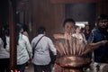 Interesting Asian women experience Thailand religion culture praying at Dragon Temple Kammalawat Wat Lengnoeiyi, Wat Leng Noei