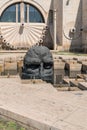 Armenia, Yerevan, September 2021. Sculpture of the British David Breuer-Weil - `The Visitor`, created in 2011.