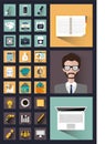 30 interesting business icons in the style of Flat Royalty Free Stock Photo