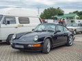 Elegant old black sport car Porsche 911 parked Royalty Free Stock Photo