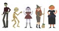 Interesting characters for a Halloween party Royalty Free Stock Photo