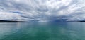 Interesting cloud formation on Lake Constance with blue sky Royalty Free Stock Photo