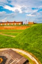Interesting clouds over Fort McHenry, in Baltimore, Maryland. Royalty Free Stock Photo