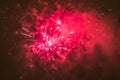 Reflections of festive fireworks in the night sky as an abstract background. Royalty Free Stock Photo