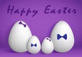 White eggs on a purple background.