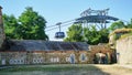 Ehrenbreitstein Fortress inner courtyard with Cable Cars in background