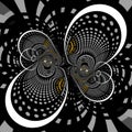 interesting cyclone symmetric design in black and grey with golden yellow flash