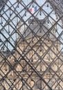 Interesting detail of Louvre Museum Pyramid