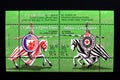 Football clubs Partizan and Crvena zvezda like knights on postage stamps Royalty Free Stock Photo