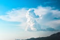 Interesting formation of the cloud in the blue sky