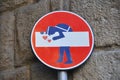 Interesting and funny street sign in Florence Royalty Free Stock Photo
