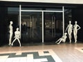 Interesting group of 5 posed mannequins at store closing