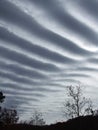 Interesting linear cloud pattern ripples