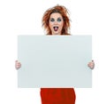 Interesting looking teen girl with blank board Royalty Free Stock Photo