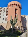Interesting old tower incorporated into residential building in Ajaccio Royalty Free Stock Photo