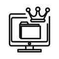 Premium Content Black And White Icon Illustration Royalty Free Stock Photo