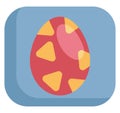 Interesting red and yellow easter egg, icon Royalty Free Stock Photo