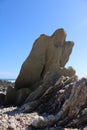 Interesting rock formation at the beach. Royalty Free Stock Photo