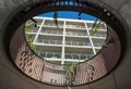 Interesting round roof opening at a resort near the Turtle Bay at the north shore of Oahu