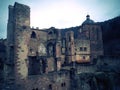 Interesting ruins of the castle on a hill with an interesting historical background