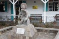 Interesting sculpture in the center of Port Maturin, Rodrigues island