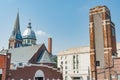 Interesting selection in skyline of gables, rooflines Springfield, Illinois, USA Royalty Free Stock Photo