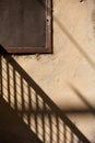 Interesting shadow patterns on a wall i Royalty Free Stock Photo