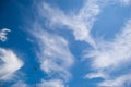 Interesting torn clouds against the blue sky Royalty Free Stock Photo