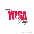 Beautiful calligraphy of world yoga day | International Yoga day Template | Illustration