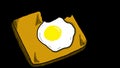 This is an interesting and very tasty image of toast and fried eggs