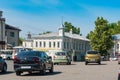 Kineshma, Russia, July 5, 2023. Parking lot in the center of the old city.