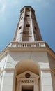 A interesting view of the light house of como. Royalty Free Stock Photo