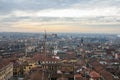 Verona, Italy, 29/03/2019 interesting view of verona from above with the bell towers and houses in the background