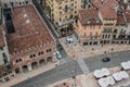 Verona, Italy, 29/03/2019 interesting view of verona from above with the bell towers and houses in the background