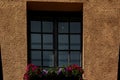 Interesting windows in old historic tenement houses in the Polish city of Gdansk close up Royalty Free Stock Photo