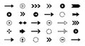 Interface arrows. Black isolated web and application UI symbols for navigation orientation and direction, left right up